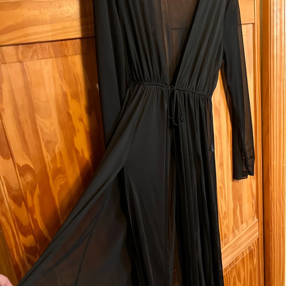 Black Sheer Long Sleeve Dress